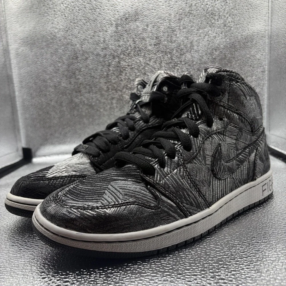Size 8.5 Air Jordan 1 Retro High BHM Black/White Mens Sneaker 579591-010
